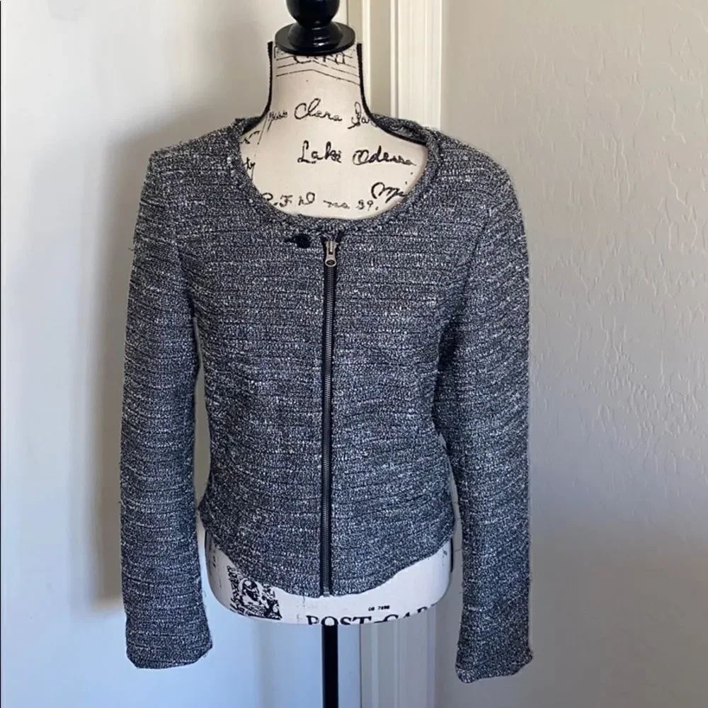 Maison Scotch Les Bon Vivants Tweed Metallic Jacket Professional Business Casual
